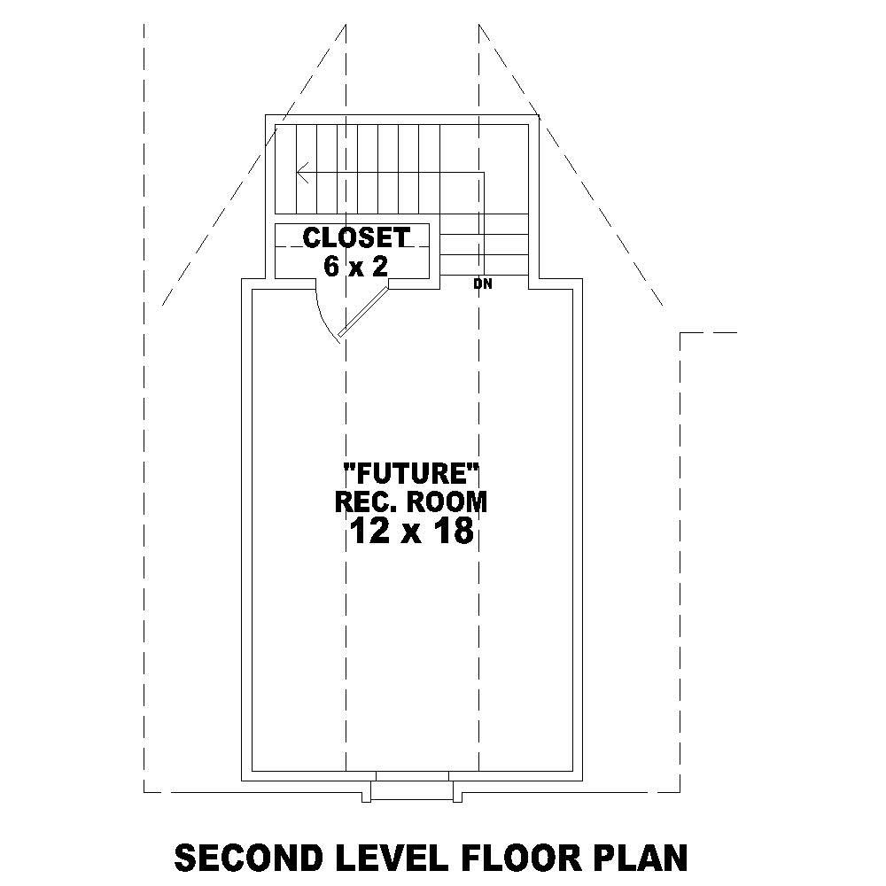 Floor Plan Second Story of Cape Cod Plan #170-1527