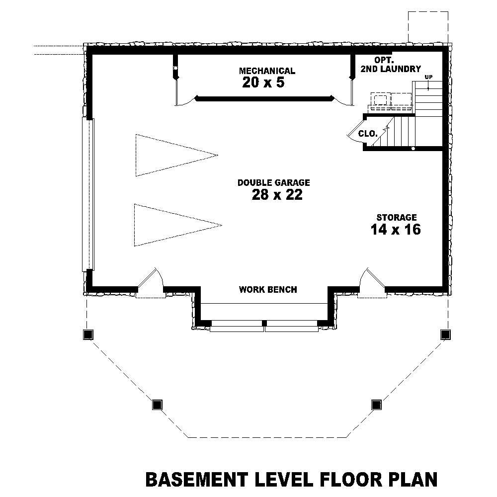 Floor Plan Basement of Country Plan #170-1529