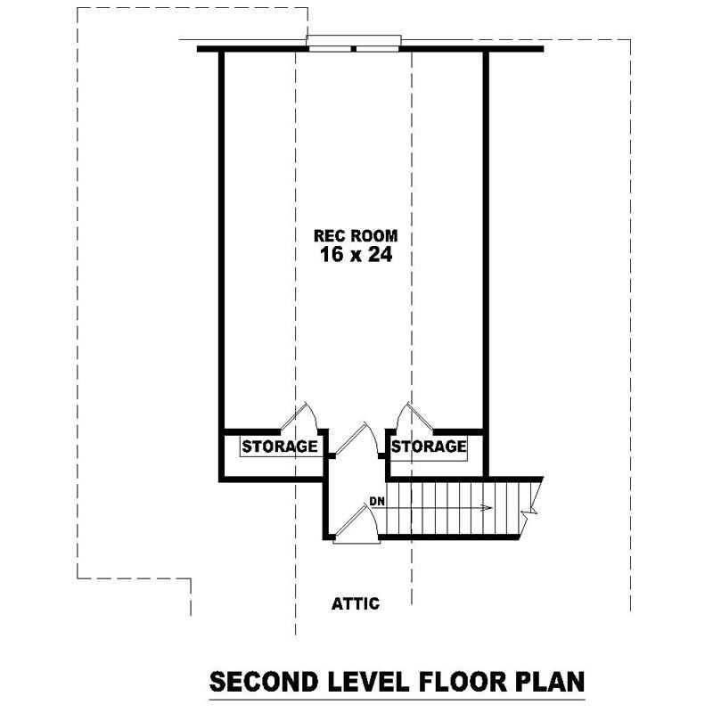 Floor Plan Second Story of Southern Plan #170-1532