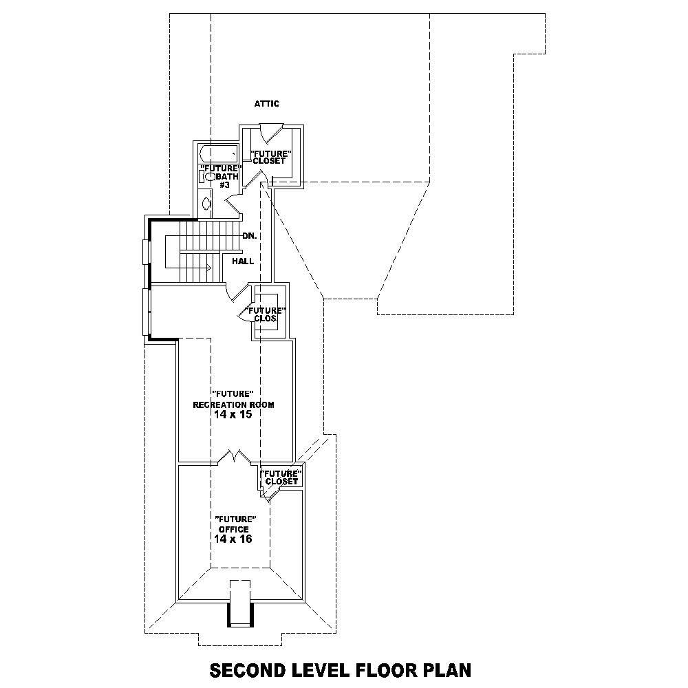 Floor Plan Second Story of French Plan #170-1544