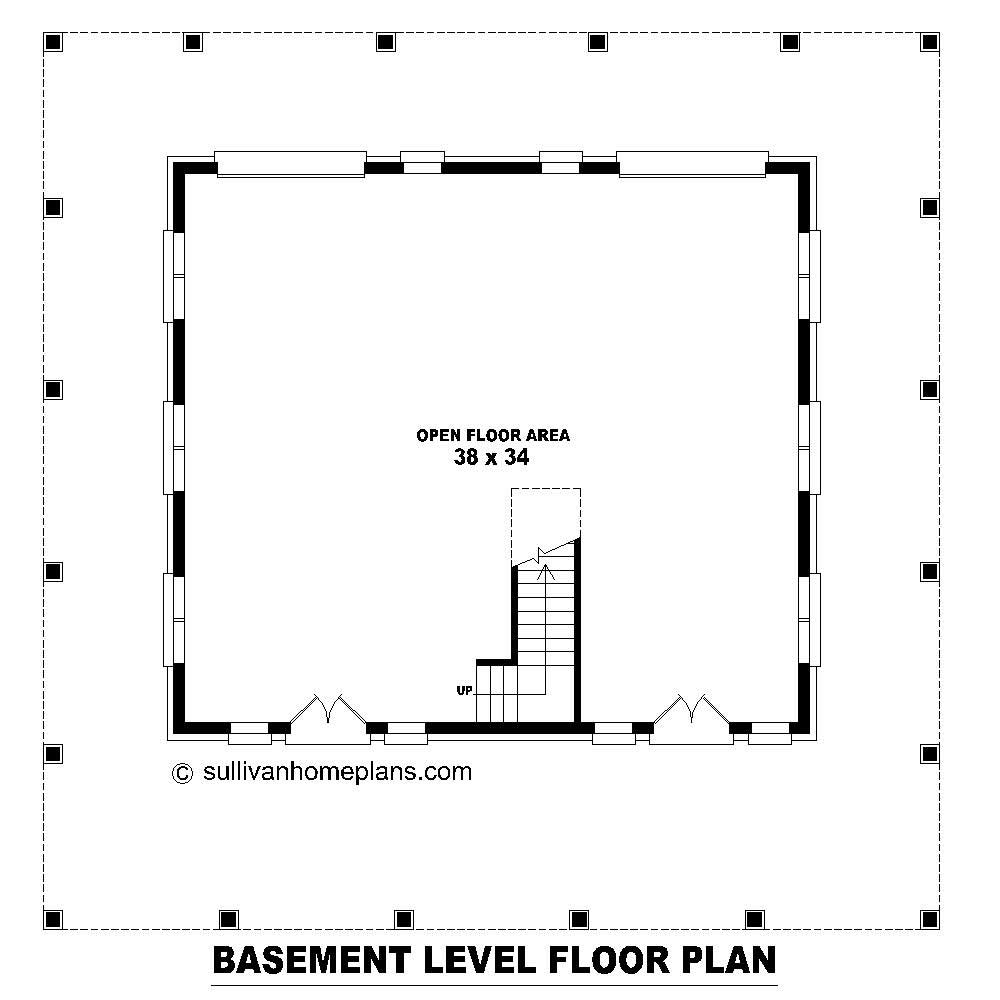 Floor Plan Basement of Country Plan #170-1545