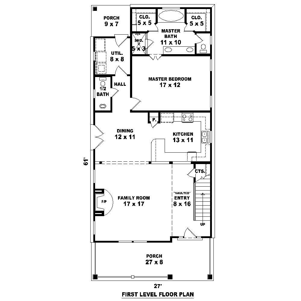 Floor Plan First Story of Cape Cod Plan #170-1559