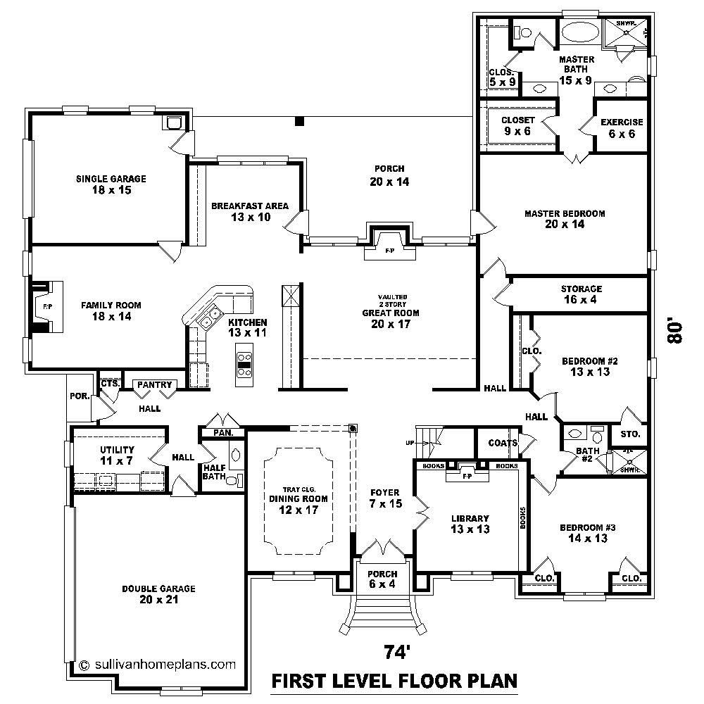Floor Plan First Story of Luxury Plan #170-1598