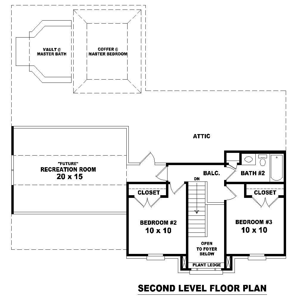 Floor Plan Second Story of Small House Plans #170-1617
