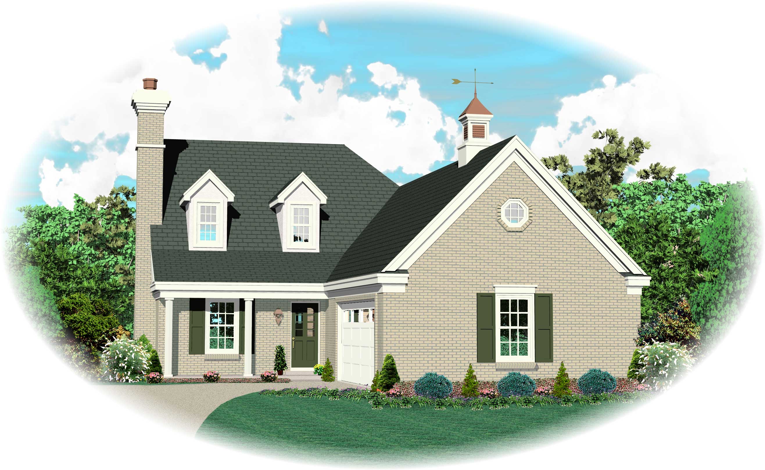 Front view of Small House Plans home (ThePlanCollection: House Plan #170-1634)