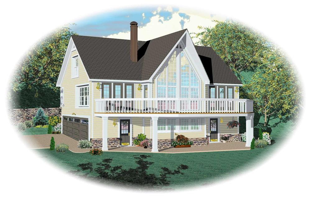 Front view of Coastal home (ThePlanCollection: House Plan #170-1635)