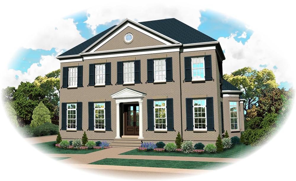 Front view of Luxury home (ThePlanCollection: House Plan #170-1637)