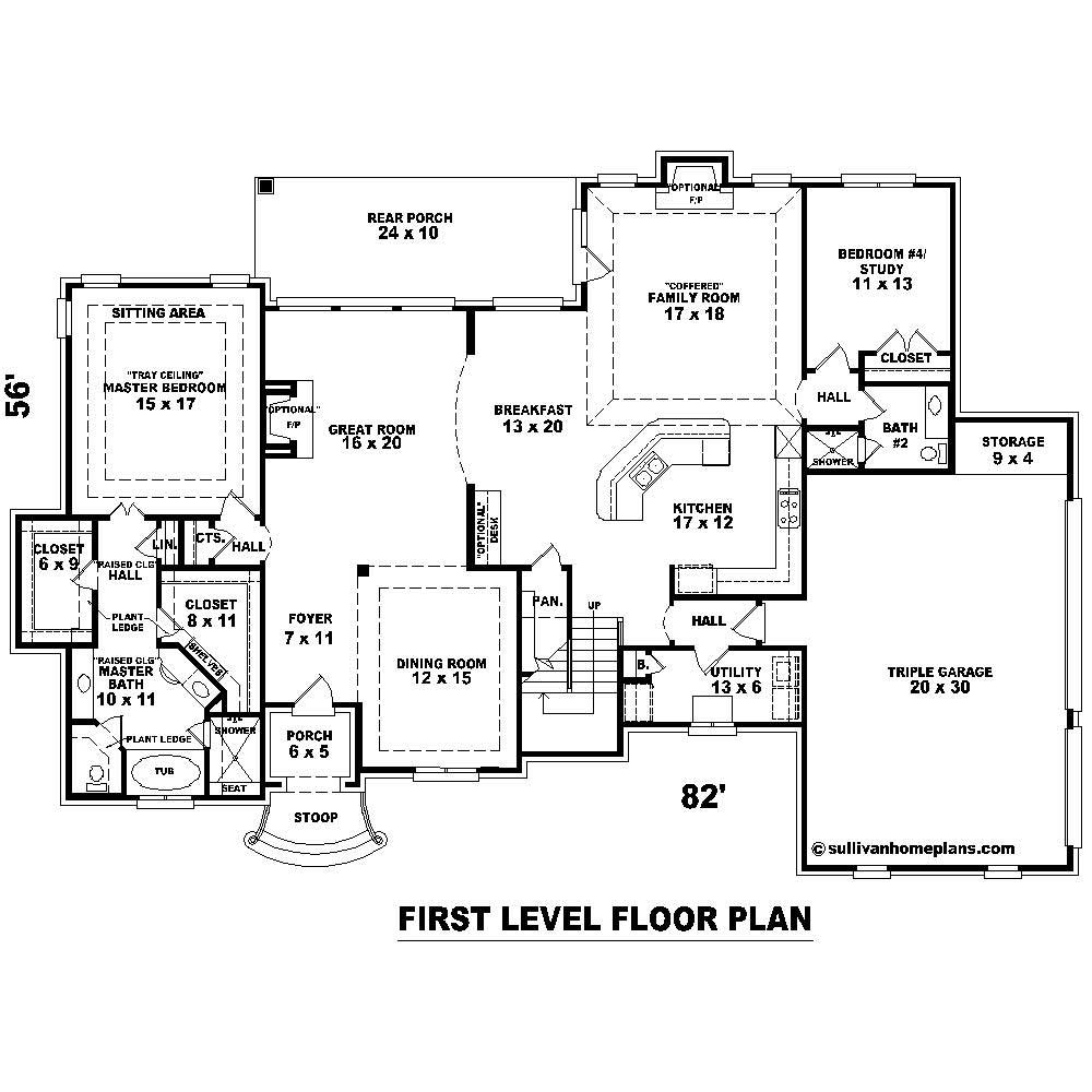 Floor Plan First Story of Cape Cod Plan #170-1641