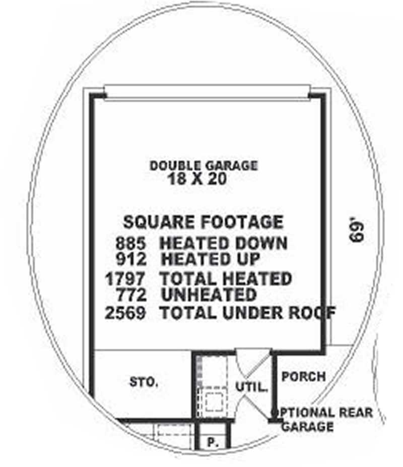 Garage of this 3-Bedroom, 1824 Sq Ft Plan - 170-1653