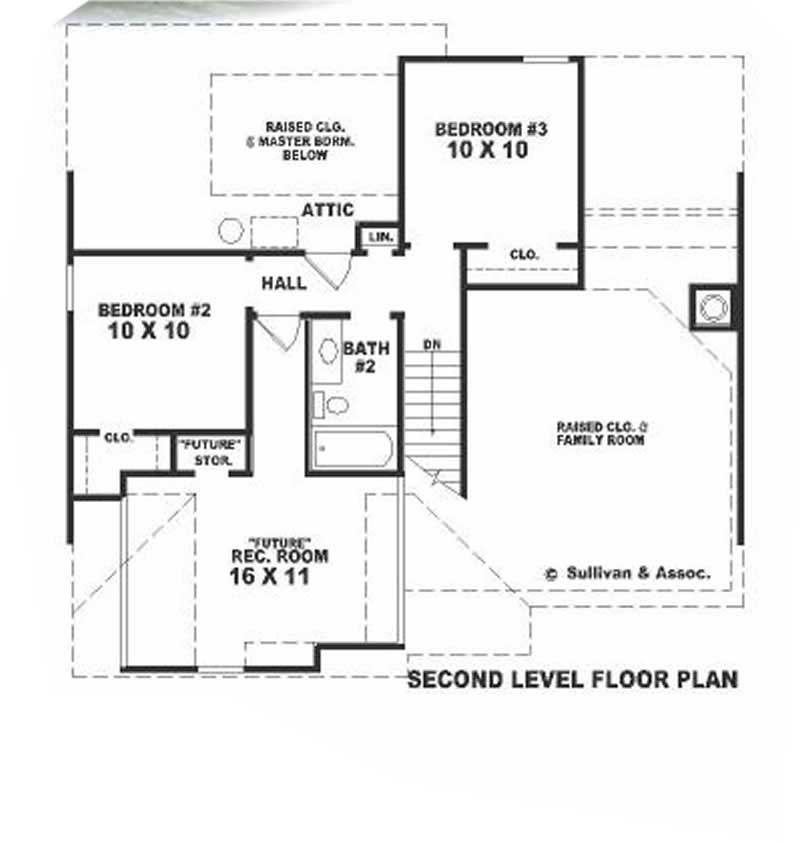 Floor Plan Second Story of Small House Plans #170-1658