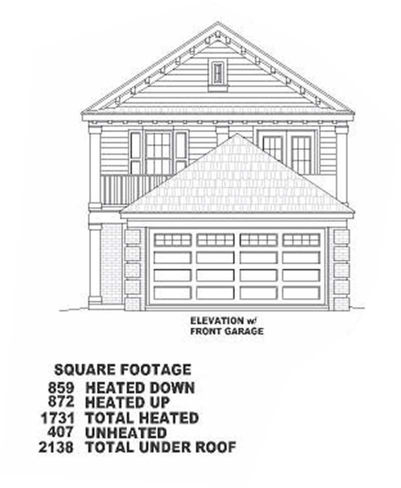 Garage of this 2-Bedroom, 1731 Sq Ft Plan - 170-1659