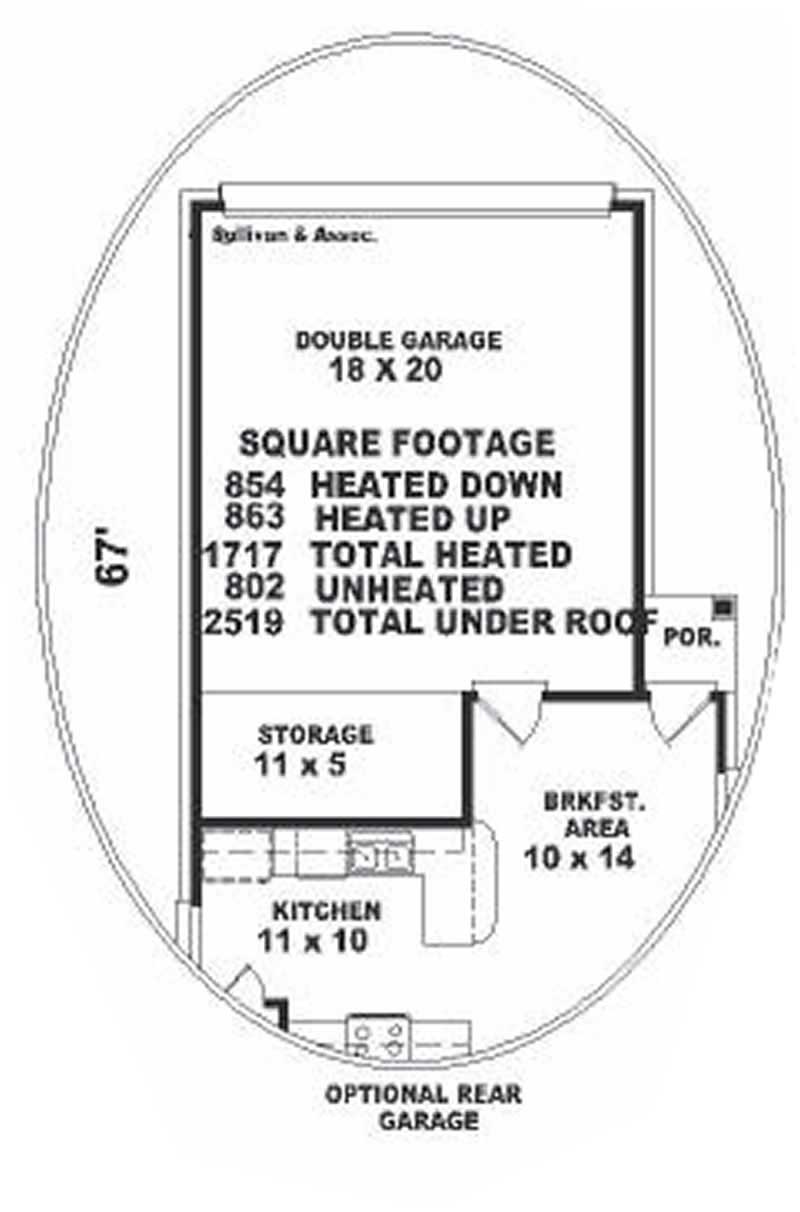 Garage of this 2-Bedroom, 1731 Sq Ft Plan - 170-1659