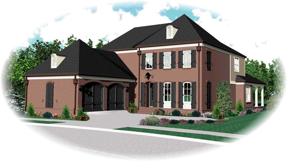 Front view of Luxury home (ThePlanCollection: House Plan #170-1672)