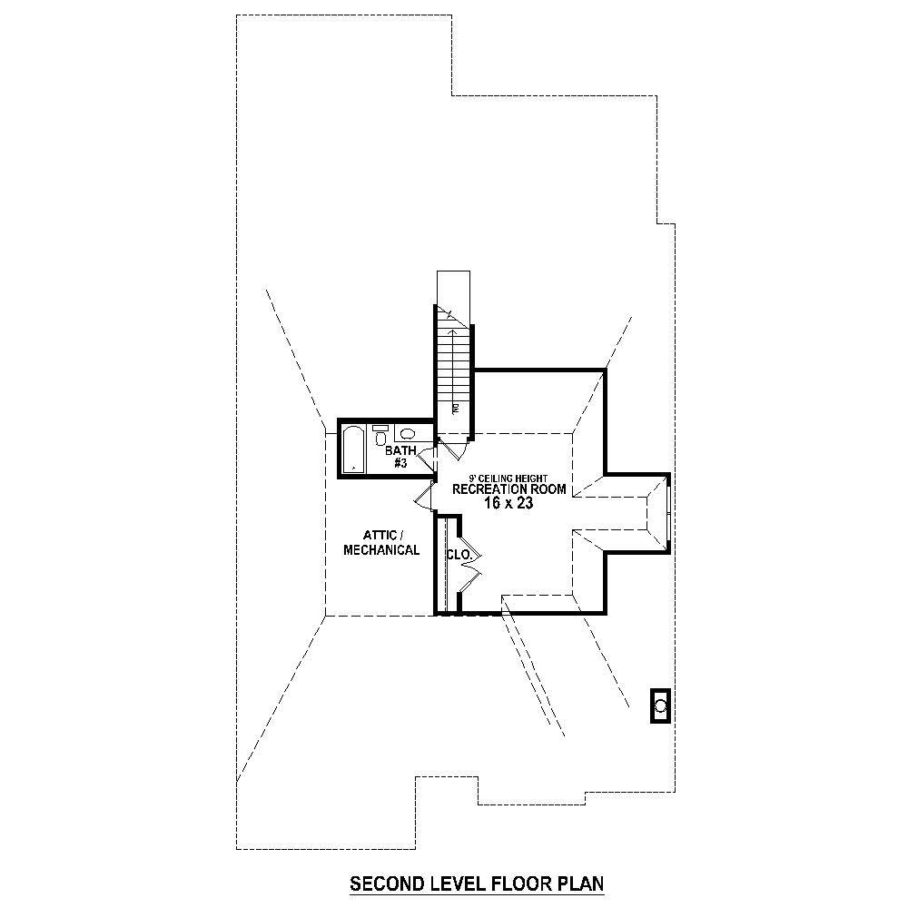 Floor Plan Second Story of French Plan #170-1686