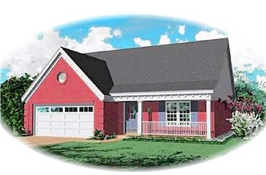 3-Bedroom, 1473 Sq Ft Transitional Home Plan - 170-1700 - Front Exterior