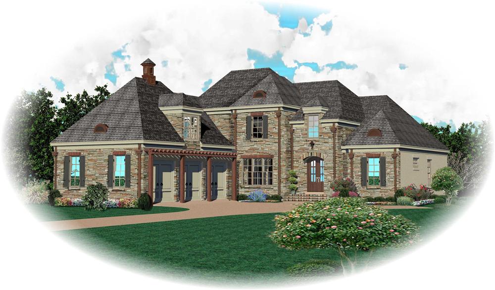 Front view of Country home (ThePlanCollection: House Plan #170-1702)