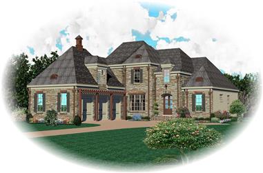 3-Bedroom, 4373 Sq Ft Country House Plan - 170-1702 - Front Exterior