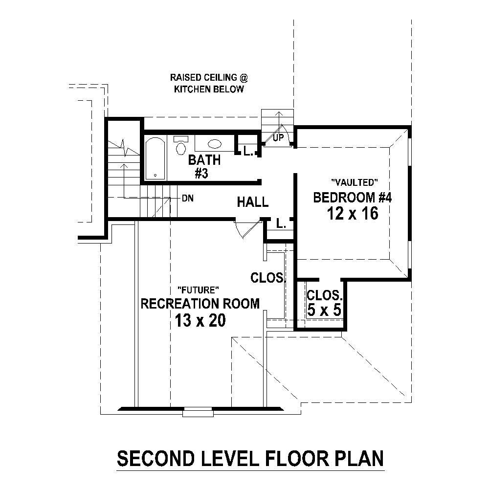 Floor Plan Second Story of Country Plan #170-1705