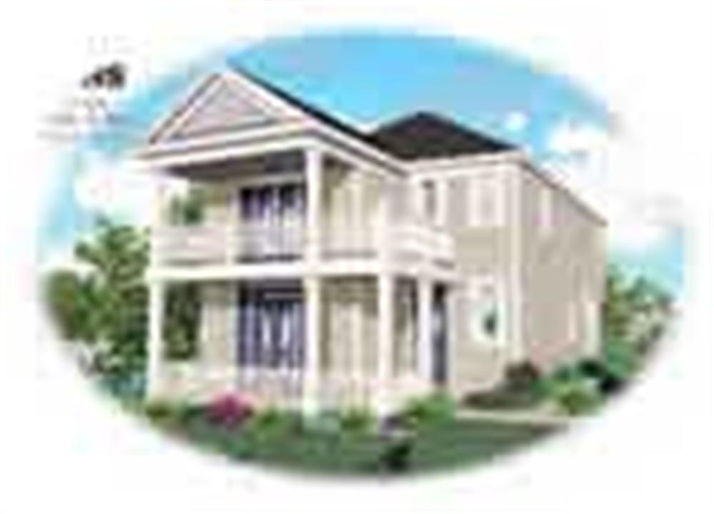 Front view of Multi-Level home (ThePlanCollection: House Plan #170-1708)