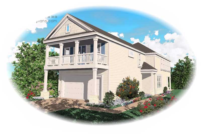 Front view of Contemporary home (ThePlanCollection: House Plan #170-1709)