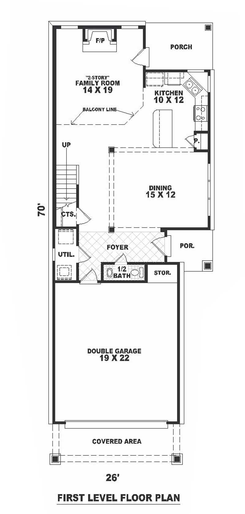 Floor Plan First Story of Contemporary Plan #170-1709