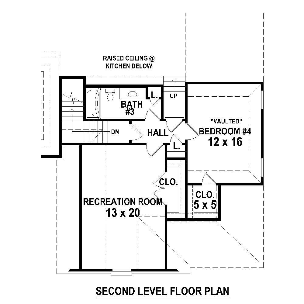Floor Plan Second Story of Country Plan #170-1716