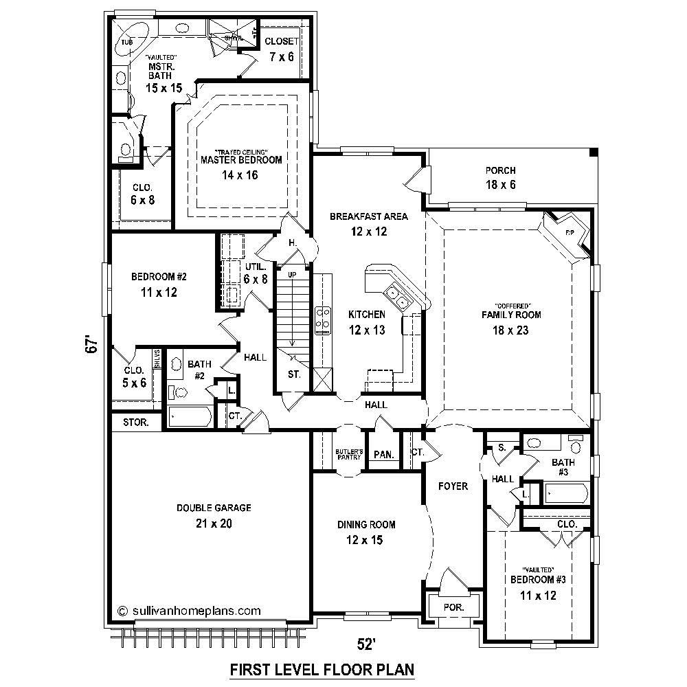 Floor Plan First Story of Country Plan #170-1731