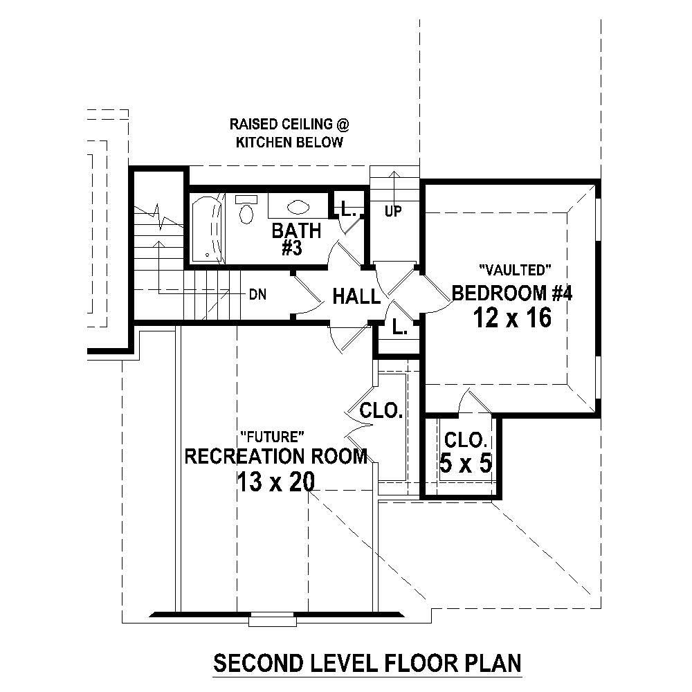Floor Plan Second Story of Country Plan #170-1744