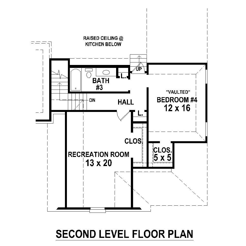 Floor Plan Second Story of Country Plan #170-1749