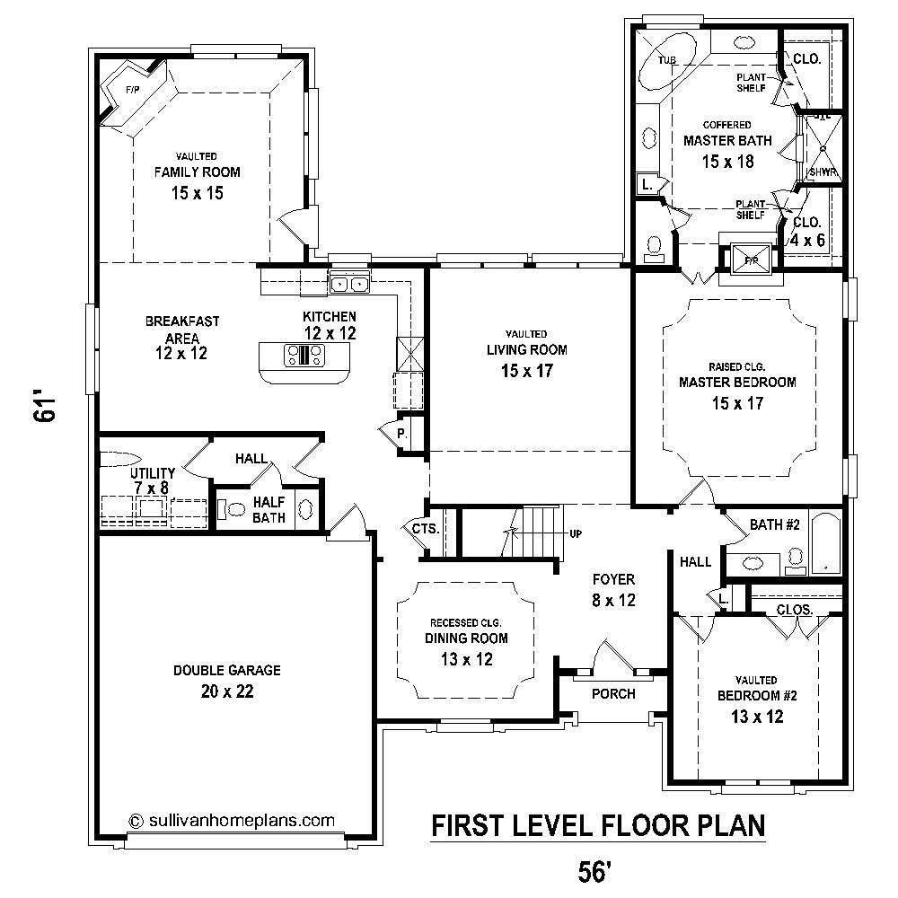 Floor Plan First Story of French Plan #170-1759