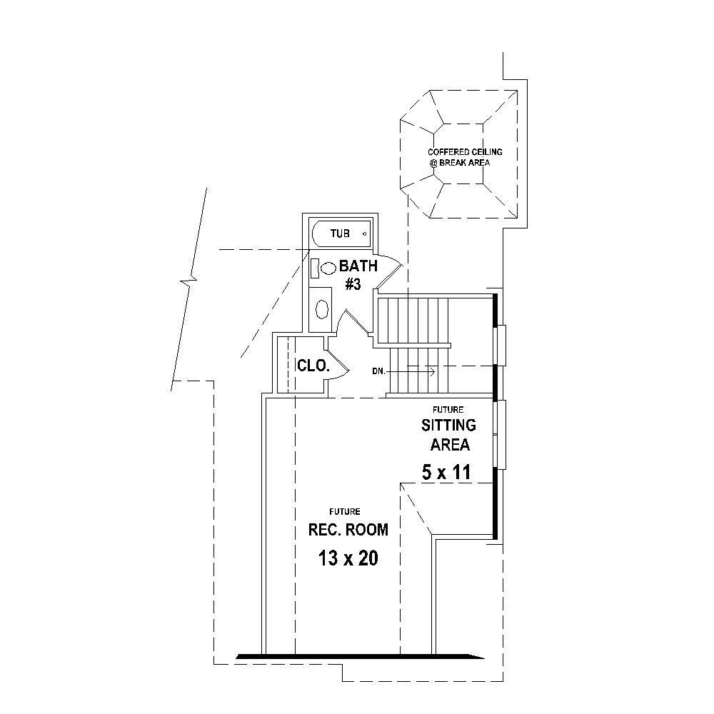Floor Plan Second Story of Cape Cod Plan #170-1764