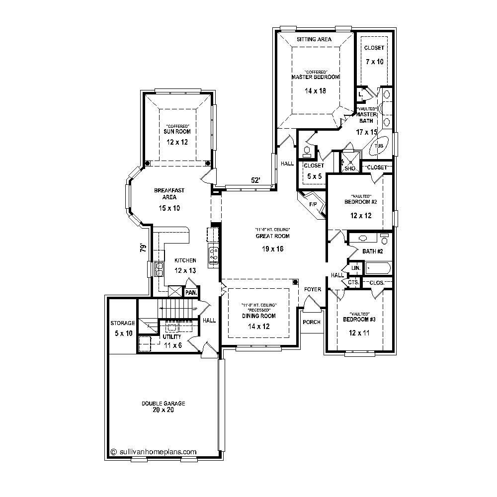 Floor Plan First Story of Cape Cod Plan #170-1785