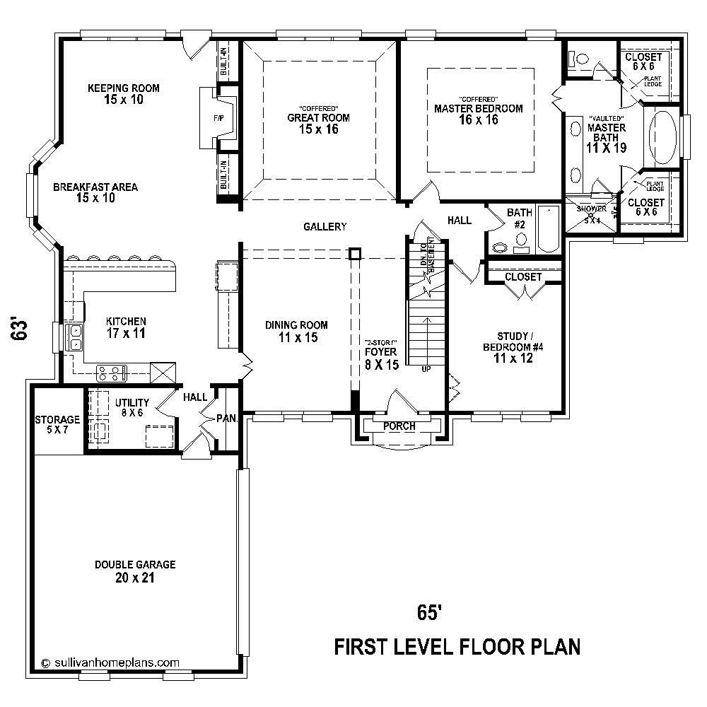 Floor Plan First Story of French Plan #170-1791