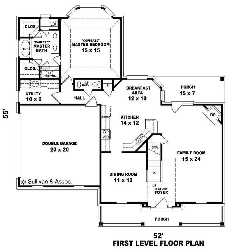 Floor Plan First Story of Country Plan #170-1793