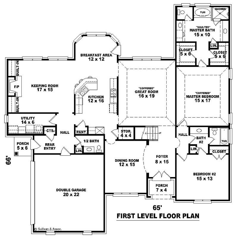 Floor Plan First Story of French Plan #170-1802