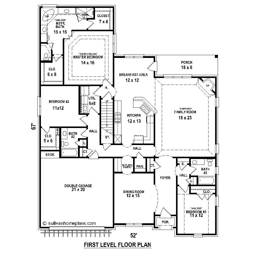 Floor Plan First Story of Cape Cod Plan #170-1809