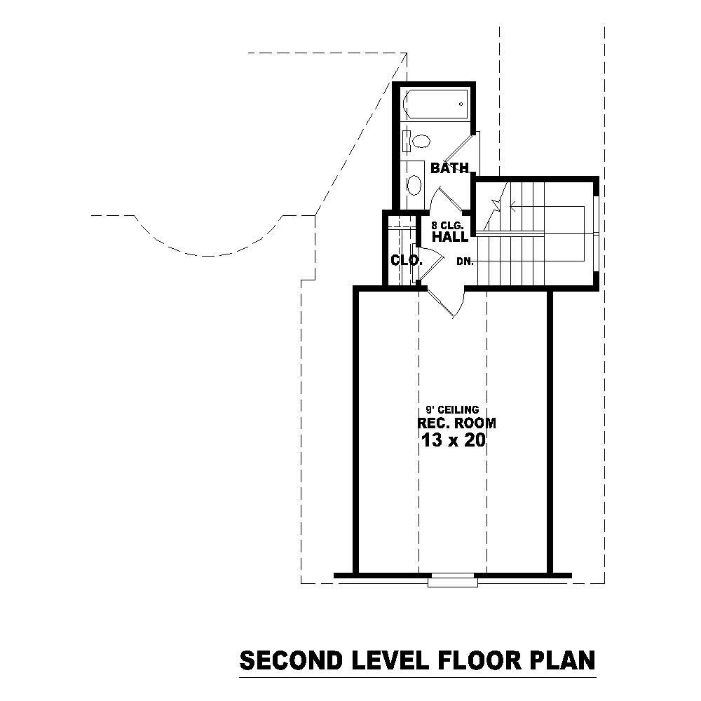 Floor Plan Second Story of Cape Cod Plan #170-1819