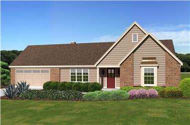 3-Bedroom, 1638 Sq Ft Ranch House Plan - 170-1827 - Front Exterior