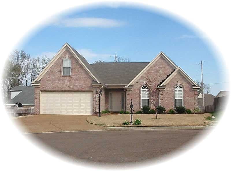 Front view of French home (ThePlanCollection: House Plan #170-1868)