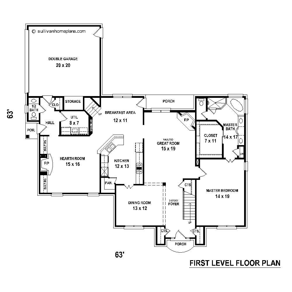 Floor Plan First Story of Luxury Plan #170-1873