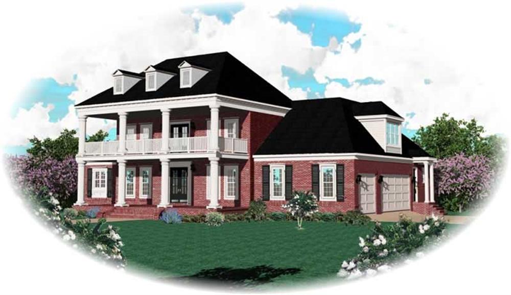 Front view of Luxury home (ThePlanCollection: House Plan #170-1880)