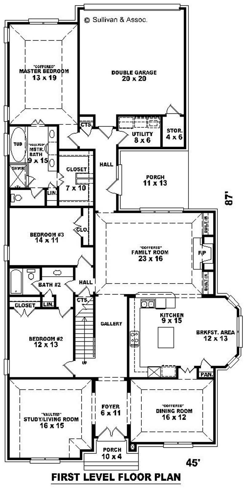 Floor Plan First Story of French Plan #170-1881