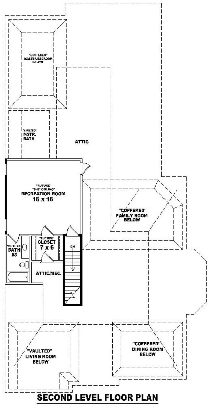 Floor Plan Second Story of French Plan #170-1882