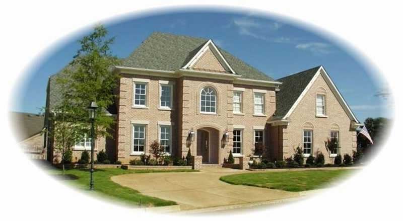 Front view of French home (ThePlanCollection: House Plan #170-1888)