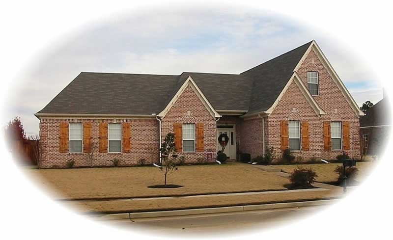 Front view of French home (ThePlanCollection: House Plan #170-1894)