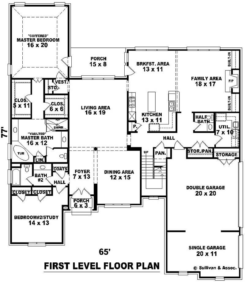 Floor Plan First Story of French Plan #170-1898