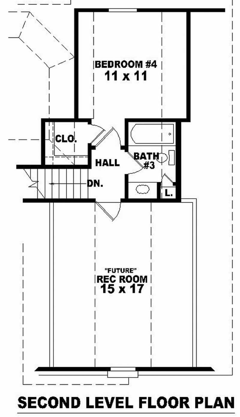 Floor Plan Second Story of French Plan #170-1903