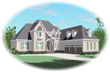 3-Bedroom, 4042 Sq Ft French House Plan - 170-1904 - Front Exterior