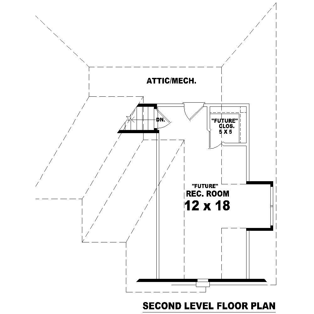 Floor Plan Second Story of Country Plan #170-1913