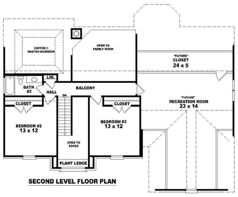 Floor Plan Second Story of French Plan #170-1939